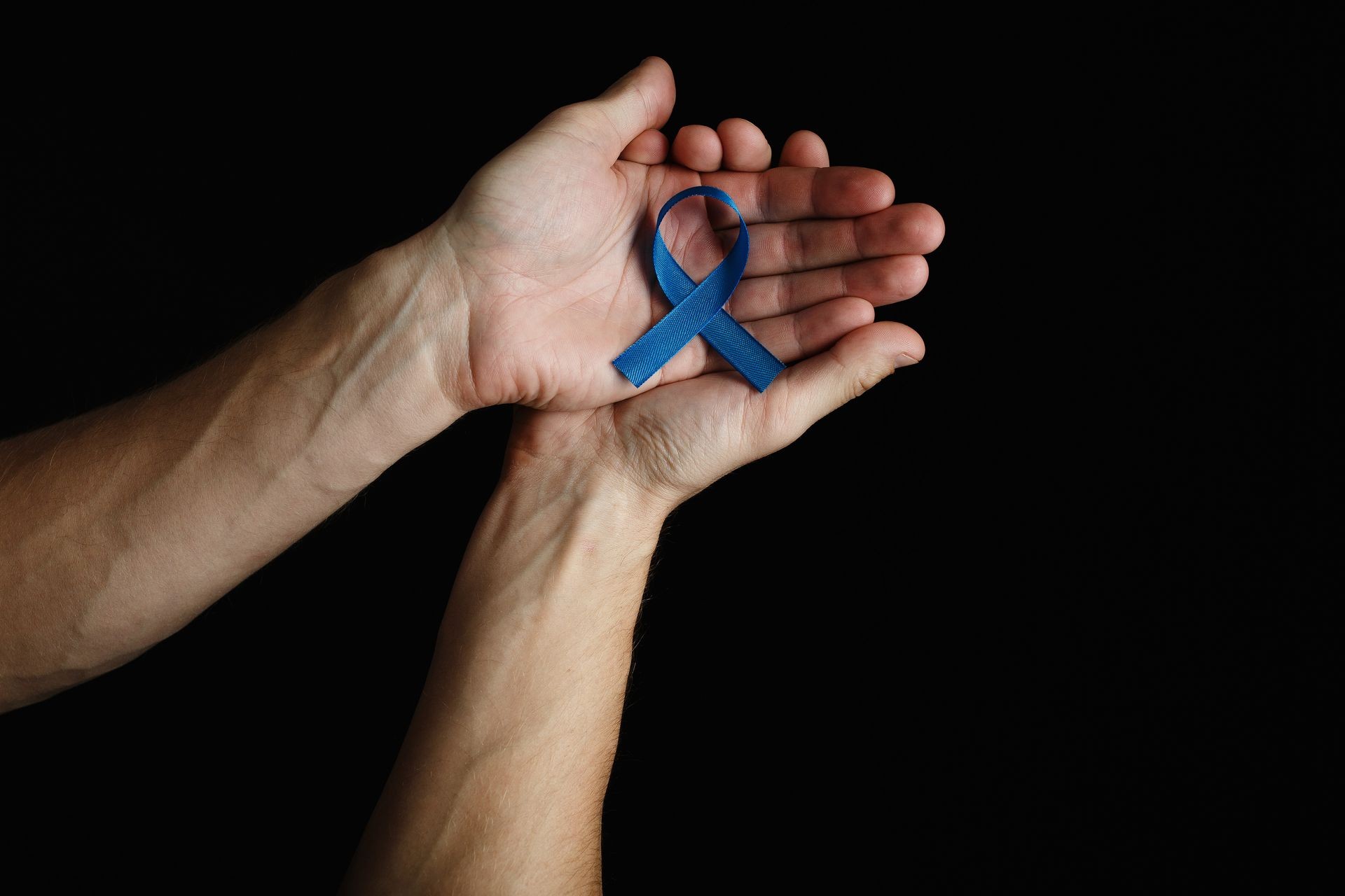 prostate cancer ribbon, colon cancer concept, blue ribbon symbol